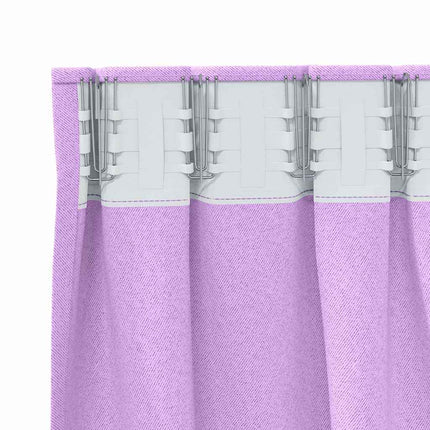 Mörkläggningsgardiner med Ringar 2 pcs Lila 260 x 140 cm