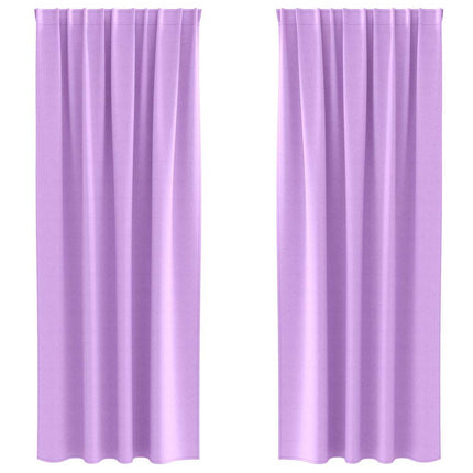 Mörkläggningsgardiner med Ringar 2 pcs Lila 260 x 140 cm