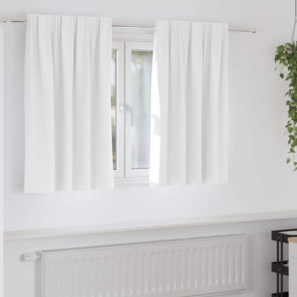 Mörkläggningsgardiner med Ringar 2 pcs Ljus vit 140 x 140 cm