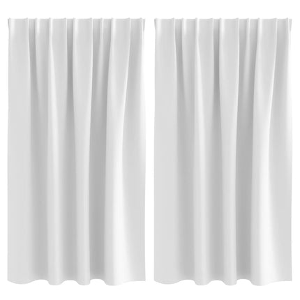 Mörkläggningsgardiner med Ringar 2 pcs Ljus vit 140 x 140 cm