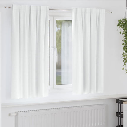 Mörkläggningsgardiner med Ringar 2 pcs Ljus vit 175 x 140 cm