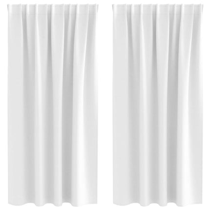 Mörkläggningsgardiner med Ringar 2 st Ljus vit 175 x 140 cm