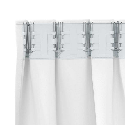 Mörkläggningsgardiner med Ringar 2 pcs Ren Vit 225 x 140 cm