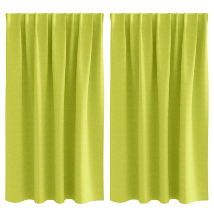Mörkläggningsgardiner med Ringar 2 pcs Grön 140 x 140 cm