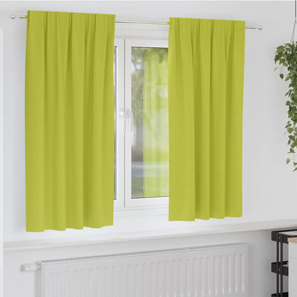 Mörkläggningsgardiner med Ringar 2 pcs Grön 175 x 140 cm