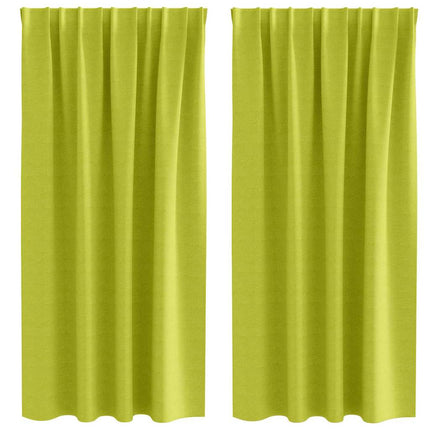 Mörkläggningsgardiner med Ringar 2 pcs Grön 175 x 140 cm