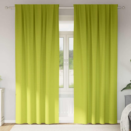 Mörkläggningsgardiner med Ringar 2 pcs Grön 225 x 140 cm