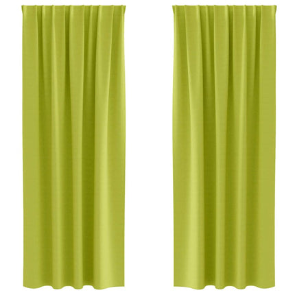 Mörkläggningsgardiner med Ringar 2 pcs Grön 245 x 140 cm