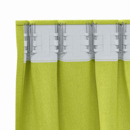 Mörkläggningsgardiner med Ringar 2 pcs Grön 260 x 140 cm