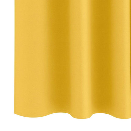 Mörkläggningsgardiner med Ringar 2 pcs Senapsgul 140 x 140 cm