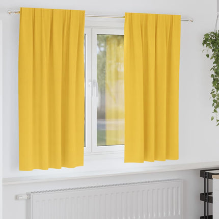 Mörkläggningsgardiner med Ringar 2 pcs Senapsgul 175 x 140 cm