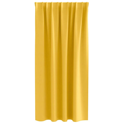 Mörkläggningsgardiner med Ringar 2 pcs Senapsgul 175 x 140 cm