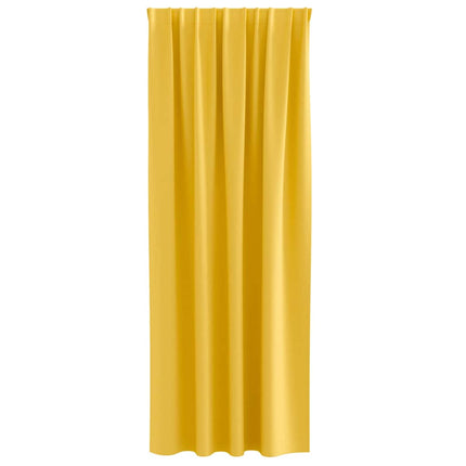 Mörkläggningsgardiner med Ringar 2 pcs Senapsgul 225 x 140 cm