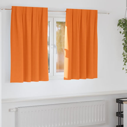 Mörkläggningsgardiner med Ringar 2 pcs Klart Orange