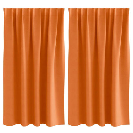 Mörkläggningsgardiner med Ringar 2 pcs Klart Orange