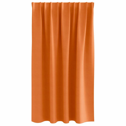 Mörkläggningsgardiner med Ringar 2 st Klart Orange 140 x 140 cm