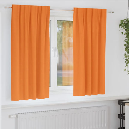 Mörkläggningsgardiner med Ringar 2 pcs Orange 175 x 140 cm