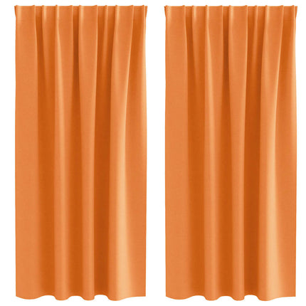 Mörkläggningsgardiner med Ringar 2 pcs Orange 175 x 140 cm