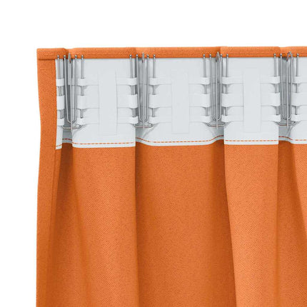 Mörkläggningsgardiner med Ringar 2 pcs Klart Orange