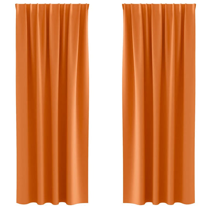 Mörkläggningsgardiner med Ringar 2 pcs Klart Orange