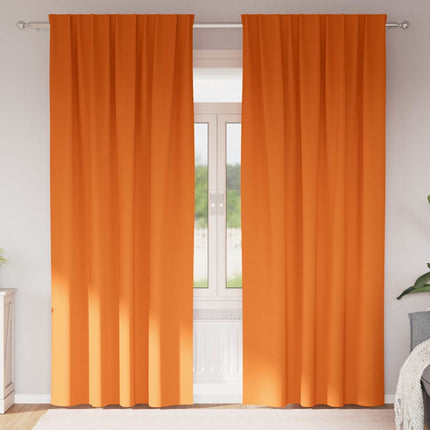 Mörkläggningsgardiner med Ringar 2 pcs Klart Orange