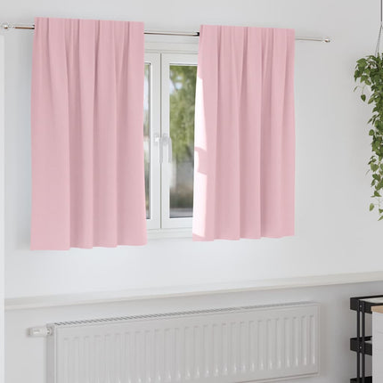 Mörkläggningsgardiner med Ringar 2 pcs Babyrosa 140 x 140 cm