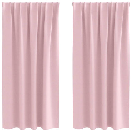 Mörkläggningsgardiner med Ringar 2 pcs Babyrosa 175 x 140 cm