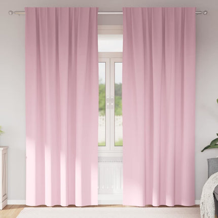 Mörkläggningsgardiner med Ringar 2 pcs Babyrosa 225 x 140 cm