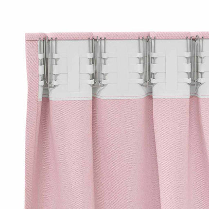 Mörkläggningsgardiner med Ringar 2 pcs Babyrosa 260 x 140 cm