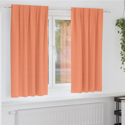 Mörkläggningsgardiner med Ringar 2 pcs Terracotta 175 x 140 cm