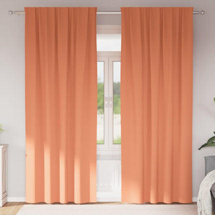 Mörkläggningsgardiner med Ringar 2 pcs Terracotta 225 x 140 cm