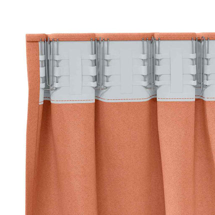 Mörkläggningsgardiner med Ringar 2 pcs Terracotta 260 x 140 cm