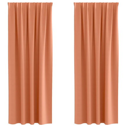 Mörkläggningsgardiner med Ringar 2 pcs Terracotta 260 x 140 cm