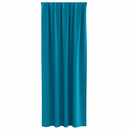 Mörkläggningsgardiner med Ringar 2 pcs Turkos 245 x 140 cm