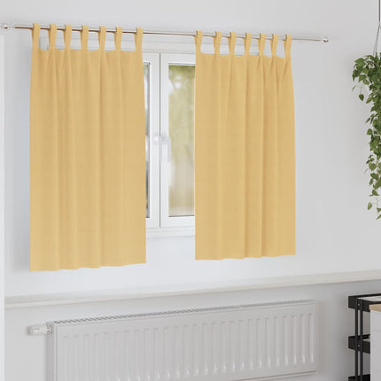 Mörkläggningsgardiner med Ringar 2 pcs Beige 140 x 140 cm