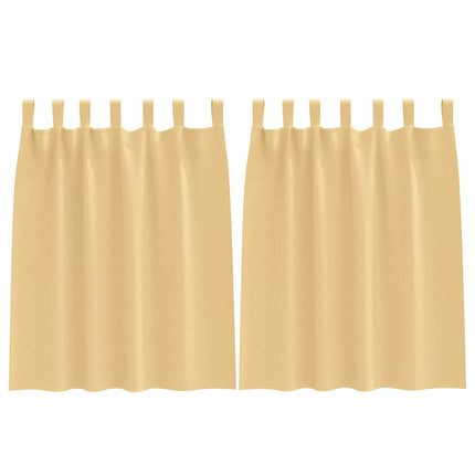 Mörkläggningsgardiner med Ringar 2 st Beige 140 x 140 cm