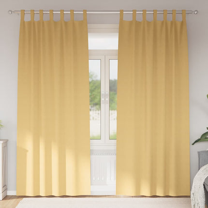 Mörkläggningsgardiner med Ringar 2 pcs Beige 260 x 140 cm