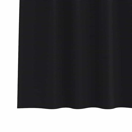 Mörkläggningsgardiner med Ringar 2 pcs Svart 140 x 140 cm