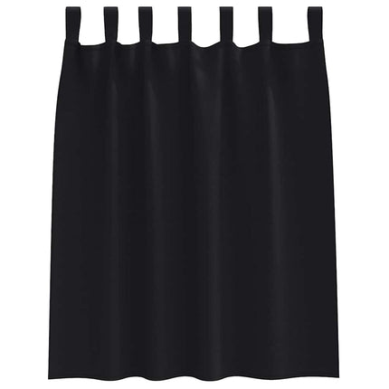 Mörkläggningsgardiner med Ringar 2 pcs Svart 140 x 140 cm