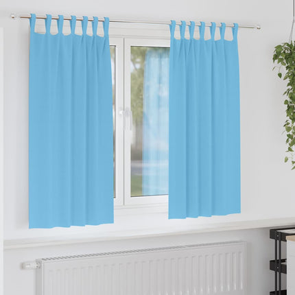 Mörkläggningsgardiner med Ringar 2 pcs Ljusblå 175 x 140 cm