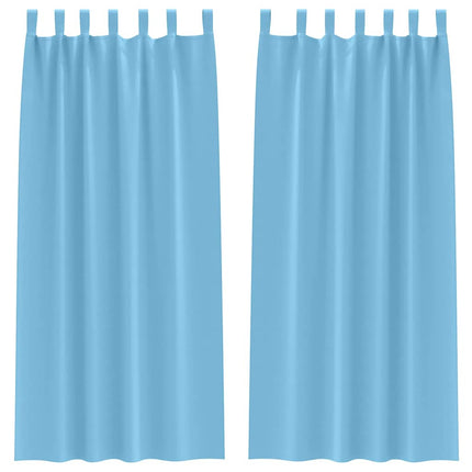 Mörkläggningsgardiner med Ringar 2 pcs Ljusblå 225 x 140 cm