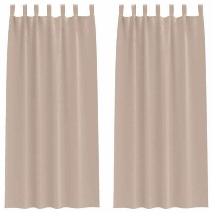 Mörkläggningsgardiner med Ringar 2 pcs Taupe 245 x 140 cm
