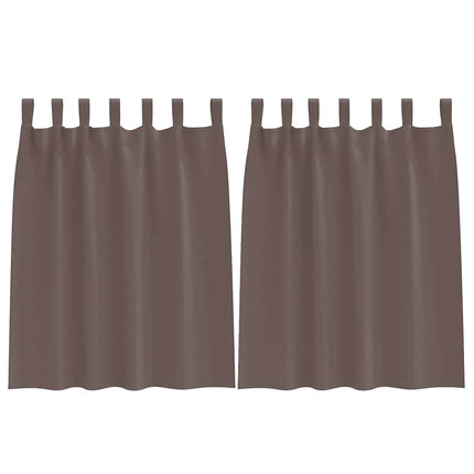 Mörkläggningsgardiner med Ringar 2 pcs Mörkbrun 140 x 140 cm