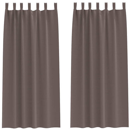 Mörkläggningsgardiner med Ringar 2 pcs Mörkbrun 225 x 140 cm