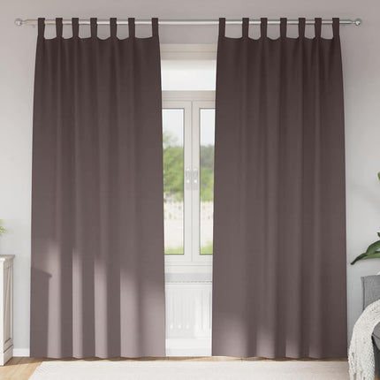Mörkläggningsgardiner med Ringar 2 st Mörkbrun 245 x 140 cm