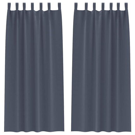 Mörkläggningsgardiner med Ringar 2 pcs Antracit 225 x 140 cm