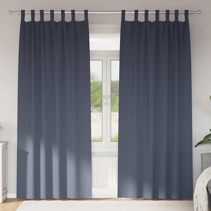 Mörkläggningsgardiner med Ringar 2 pcs Antracit 245 x 140 cm
