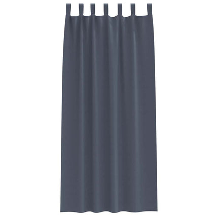 Mörkläggningsgardiner med Ringar 2 pcs Antracit 245 x 140 cm