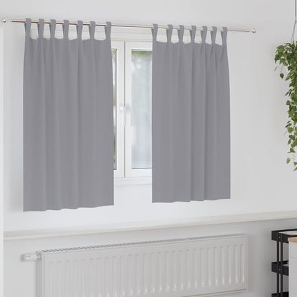 Mörkläggningsgardiner med Ringar 2 pcs Ljusgrå 140 x 140 cm