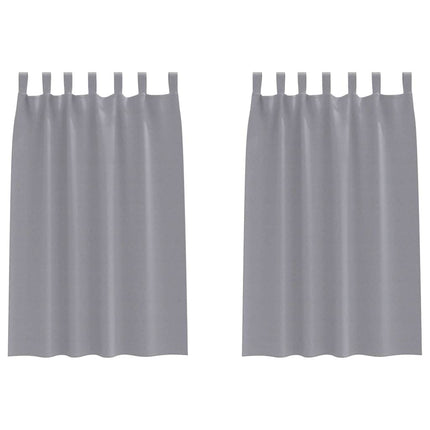 Mörkläggningsgardiner med Ringar 2 pcs Ljusgrå 175 x 140 cm